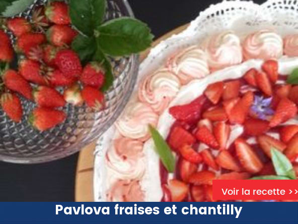 Pavlova fraises et chantilly mascarpone vanille